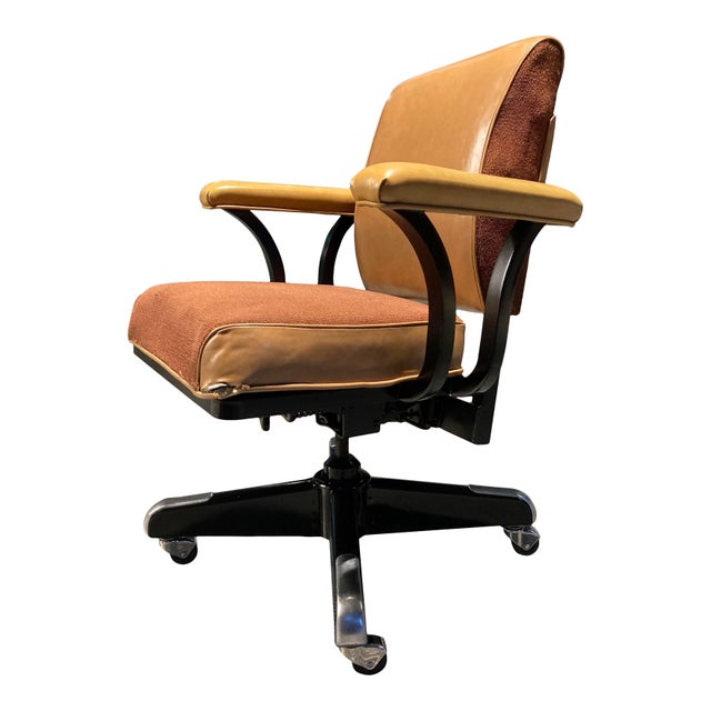 Steelcase Industrial Tanker Chair in Black Lacquer & Chrome Chairish