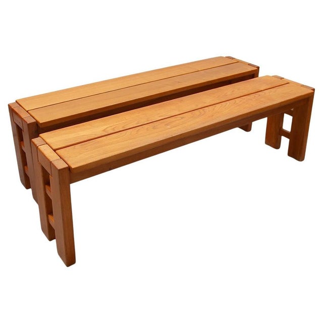 Large Midcentury Modern French Bench, 1970s For Sale - Image 10 of 10