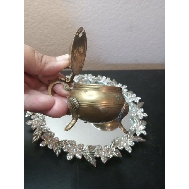 1950s Gorgeous Pair of Art Noveau Brass Snuff Holders For Sale - Image 4 of 8