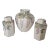 Mid Century Hand Painted Set of Three - Vase and Two Cannisters in the Style of Andrea by Sadek For Sale