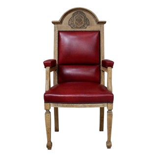 Victorian Oak Throne Chair, 1890s For Sale