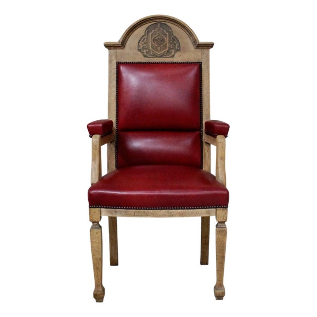 Victorian Oak Throne Chair, 1890s For Sale