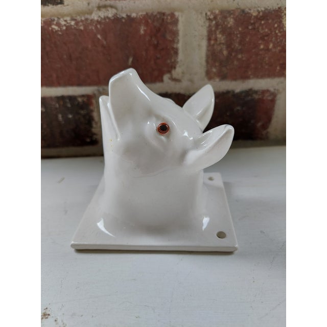 Mid 20th Century French Style Ceramic Pig Head For Sale - Image 4 of 6
