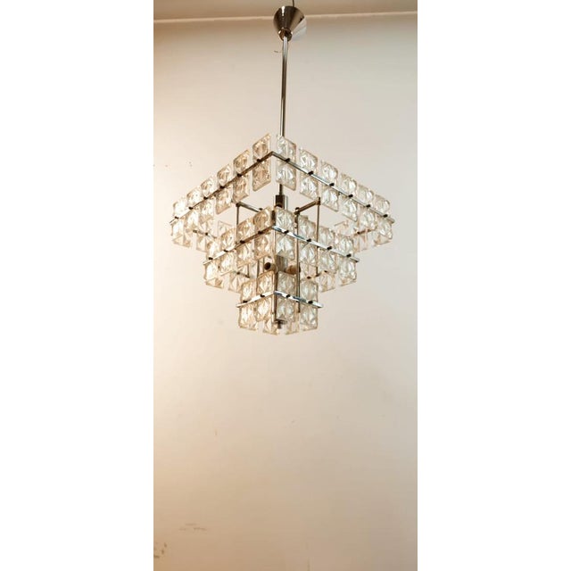 Mid-Century Modern Square Glass Ceiling Light For Sale - Image 3 of 17