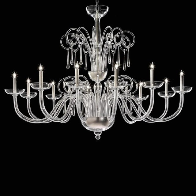 Contemporary Impressive Venetian Curls Chandelier in Clear Murano Glass with Style by Simoeng for Simoeng For Sale - Image 3 of 7