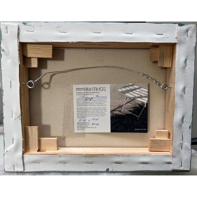 Forest Green "Foggy Forest" Contemporary Impressionist Landscape in Green and Purple by Mill Valley Artist Mary Anne McKernie For Sale - Image 8 of 9