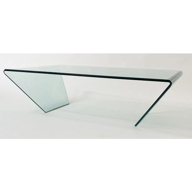 2000 - 2009 Clear Glass Waterfall Coffee Table For Sale - Image 5 of 8
