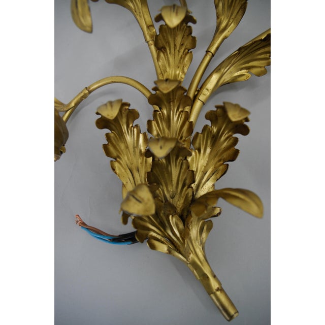 Gilt Wall Lamps, Italy, 1960s, Set of 2 For Sale - Image 6 of 13