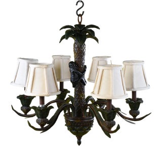 Vintage Palm Tree With Monkey Chandelier For Sale