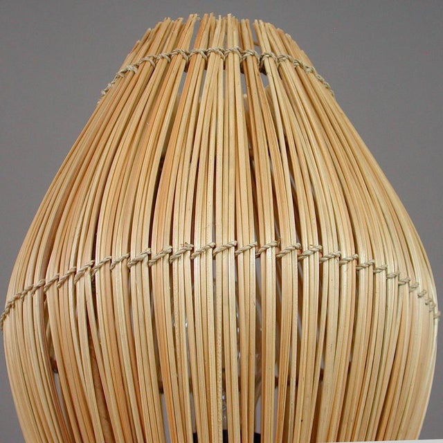 Mid-Century Swedish Table Lamp in Teak and Rattan, 1950s For Sale - Image 8 of 18