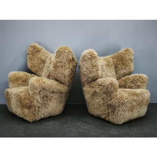 Monumental Art Deco Skandilock Sheepskin Wingback Chairs 1930s, Set of 2 For Sale - Image 9 of 14