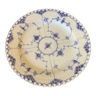 1960s Royal Copenhagen Blue Fluted Full Lace Plate 1084 For Sale