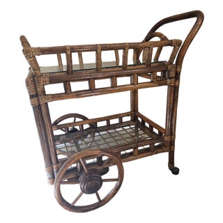 Bamboo Bar Cart Tea Cart Removable Top For Sale