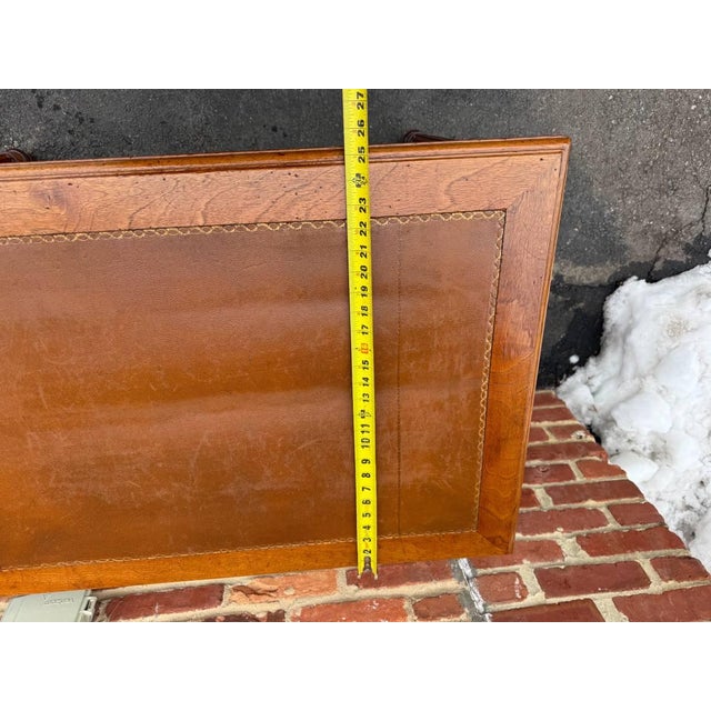 Brown Antique Victorian Style Tooled Leather Writting Table Desk For Sale - Image 8 of 17