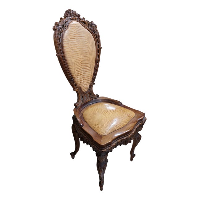 Baroque Chair in Reptile Skin, 1890s, Set of 8 For Sale - Image 9 of 9