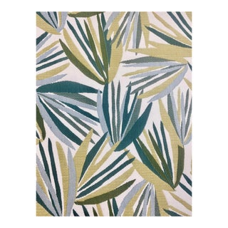 1.3 Yard Perennials Palmetto Verdigris Green Palm Frond Indoor Outdoor Upholstery Drapery Fabric For Sale