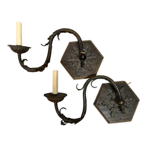Pair of 19th Century French Provincial Bronze Wall Sconces