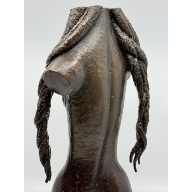 Bronze Sculpture Nude Woman with Cornrows Monogrammed Dated 93 For Sale - Image 14 of 17