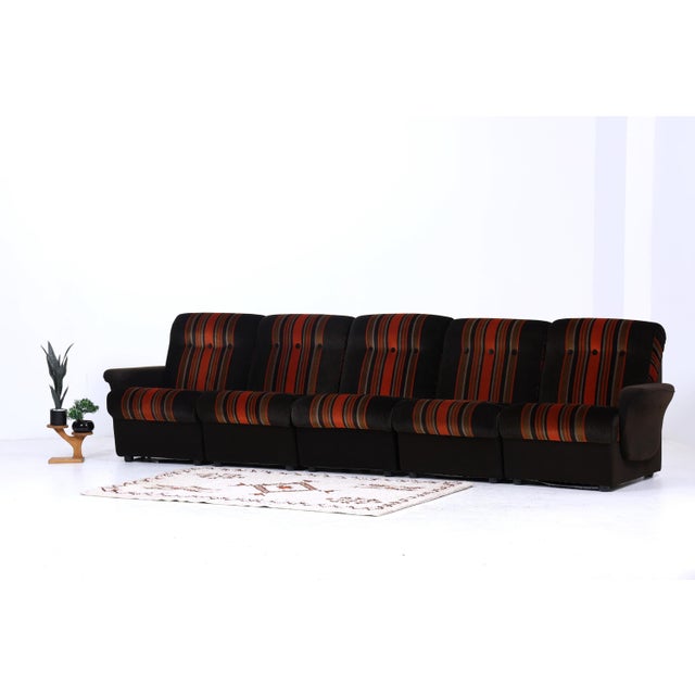 Mid-Century Modular Fabric Sofa, 1970s, Set of 5 For Sale - Image 10 of 10