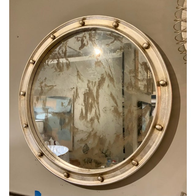 Original Retail $1557, stylish Worlds Away Modern SIlver Finished Antique Wall Mirror, warm glaze, showroom floor sample