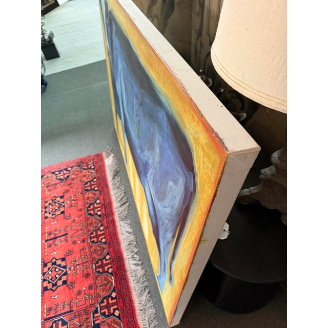 Paint Suzanne Frazier Blue Cow Oil on Canvas Painting For Sale - Image 7 of 12