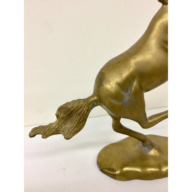 Traditional Solid Brass Wild Horse Sculpture For Sale - Image 3 of 11
