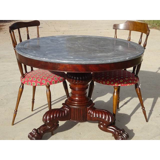 Restoration Pedestal Table with Rotating Marble Top For Sale - Image 13 of 18