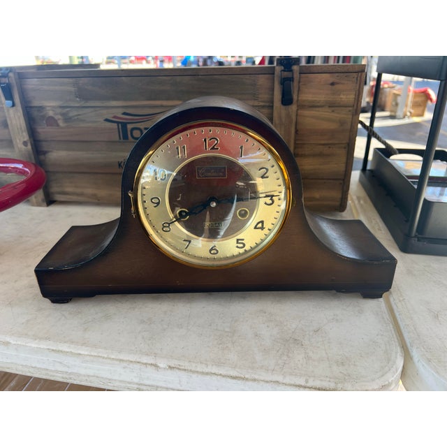 Old-Vintage Centurion 20 Day Key-Wind Pendulum Chime Mantal Clock. Wooden Mantal clock made in Shanghai .