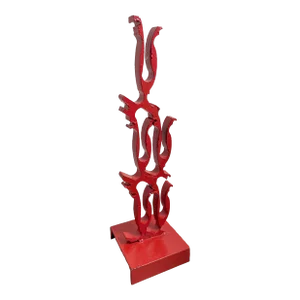 Late 20th Century Postmodern Red Metal Art Sculpture