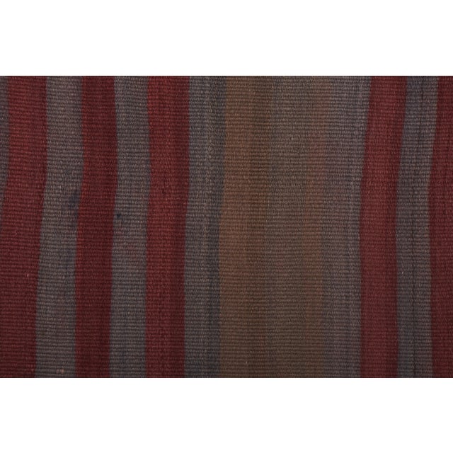1960s Vintage Striped Gray Wool Kilim - Stair Tread For Sale In Philadelphia - Image 6 of 13
