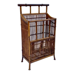 Regency Style Tole Metal Faux Bamboo Magazine Rack / Umbrella Stand Att. Maitland - Smith