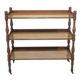1970s Vintage Regency Style 3 Tiered Trolley Cart Server For Sale