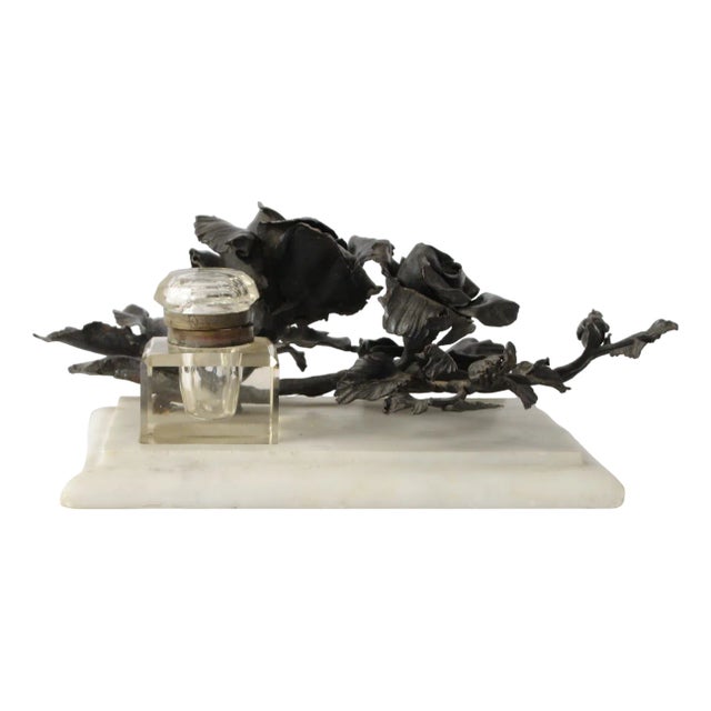 Antique Inkwell in Wrought Iron by Louis Van Boeckel For Sale