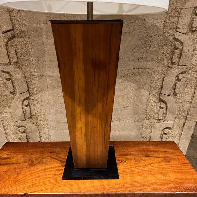 1950s Modernist Sculptural Table Lamp Exotic Wood Mexico For Sale In San Diego - Image 6 of 6