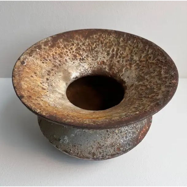 1930s Cast Iron Spittoon with Volcanic Glaze Patina in the Style of Lucie Rie For Sale - Image 9 of 13