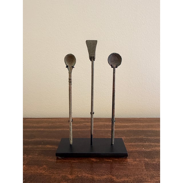 Collection of Twelve Ancient Roman Bronze Medical Instruments on Custom Museum Mounts For Sale - Image 9 of 12