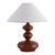 Art Deco Walnut Wood Minimalist Cloth-Shaded Table Lamp For Sale - Image 3 of 8