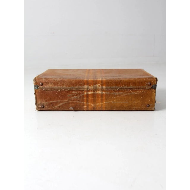 Vintage Striped Suitcase For Sale - Image 10 of 11