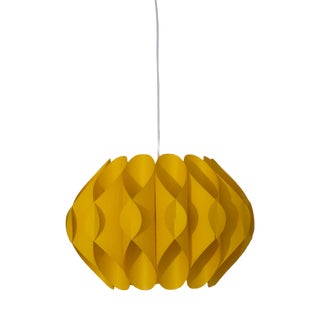 Mid-Century Modern Yellow Pendant Lamp by Lars Schiøler for Hoyrup, Denmark, 1970s For Sale