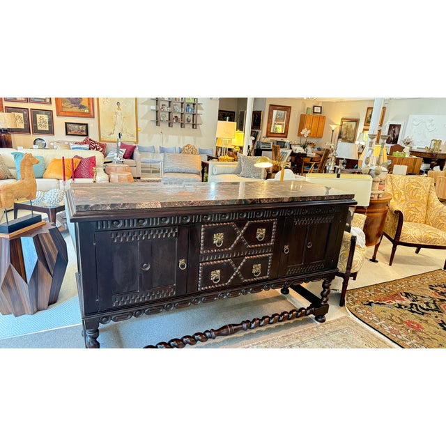 Mission Buffet/Server With Added Granite Top For Sale - Image 13 of 14