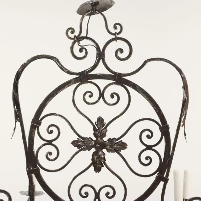 19th Century 19th Century French Provincial Decorative Steel Chandelier For Sale - Image 5 of 5
