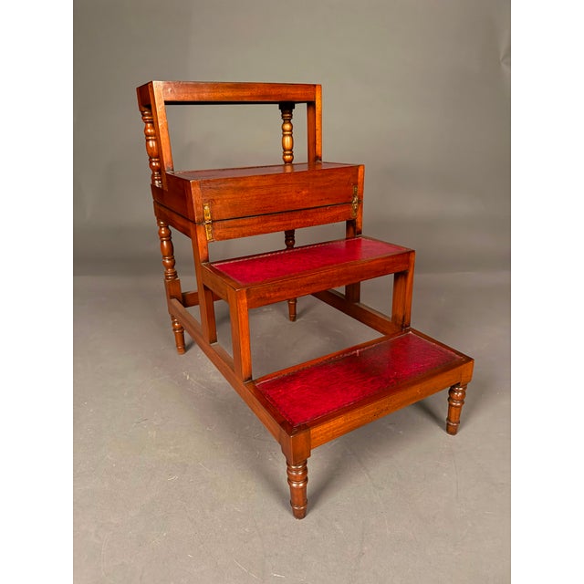 Late 20th Century Flip-Top English Library Steps or Flat-Top Side Table, Late 20th Century For Sale - Image 5 of 14