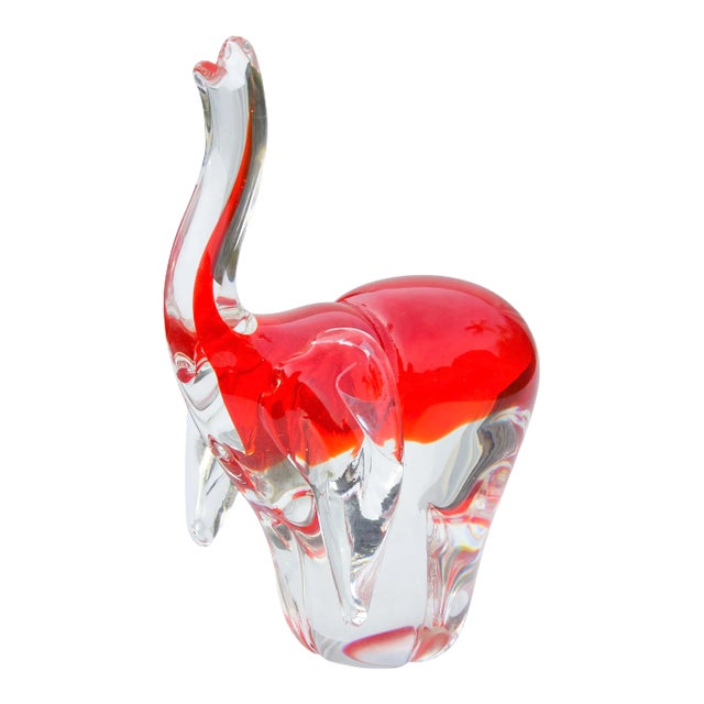 Mid-Century Murano Italian Art Glass Elephant Figurine For Sale