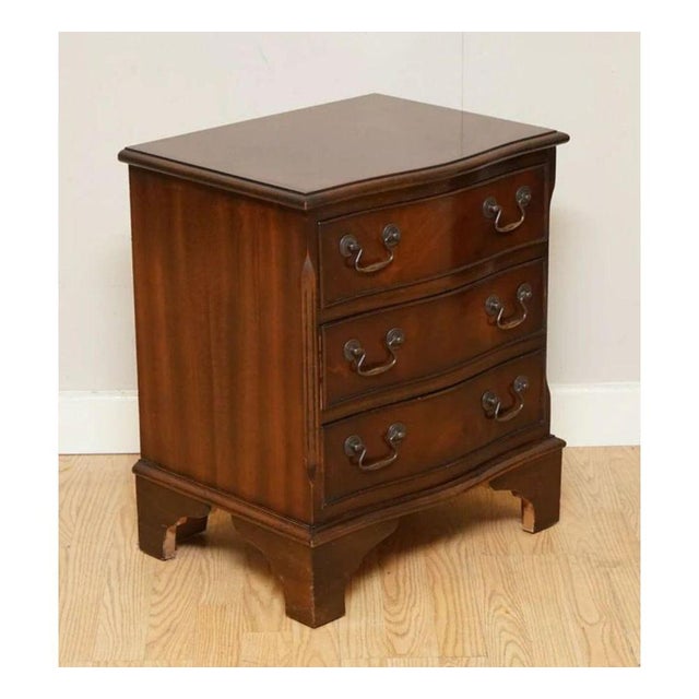 Lovely hardwood flamed chest of drawers. We have lightly restored this by cleaning it, waxing and polishing it....