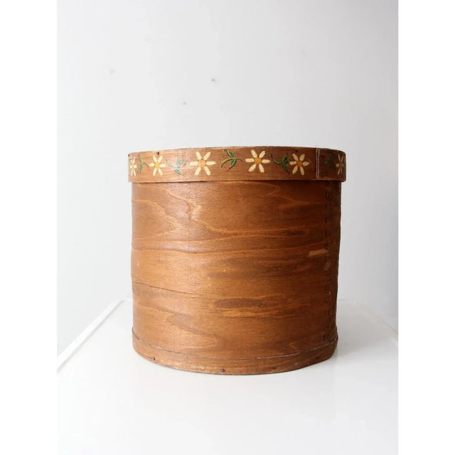 Brown Vintage Pantry Band Box For Sale - Image 8 of 11