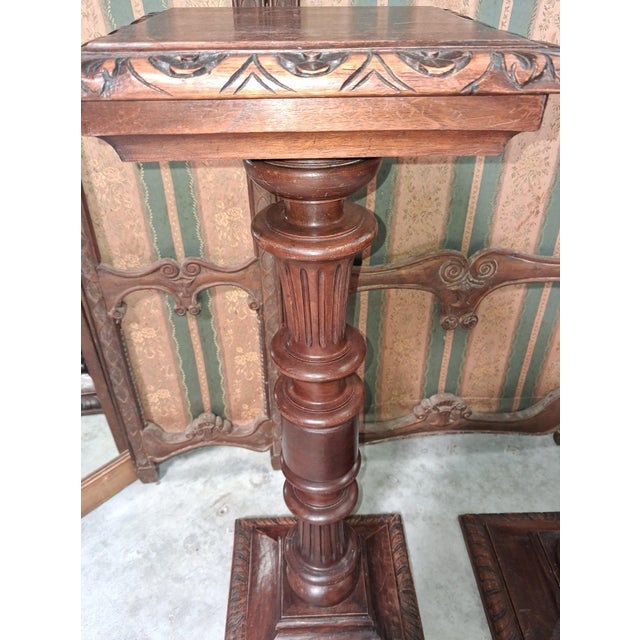 19th Century Renaissance Walnut Side Tables, Set of 2 For Sale - Image 3 of 8