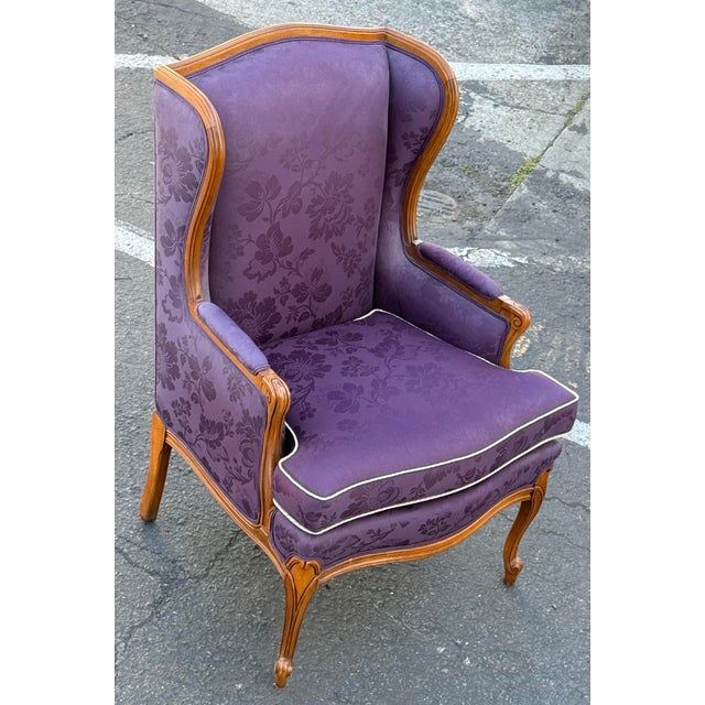 Design Plus Gallery presents a Wing Back Chair with French Provincial Style. The chair offers a petite carriage and will...