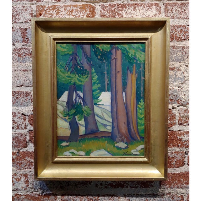Edith Anne Hamlin -1930s Taos Wooded Landscape -Oil Painting For Sale - Image 9 of 9
