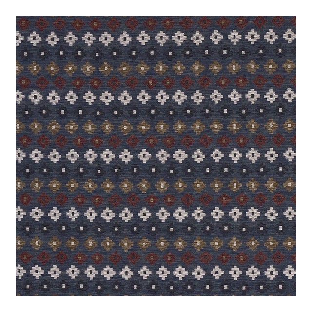 Sample - Schumacher Ayumi Performance Fabric in Denim For Sale