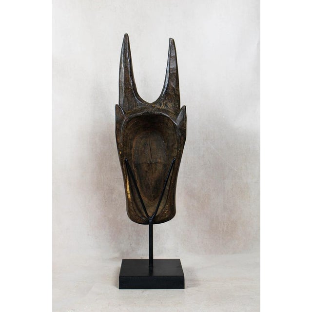Mali Bull Mask with Repoussé Metal Work For Sale - Image 4 of 5